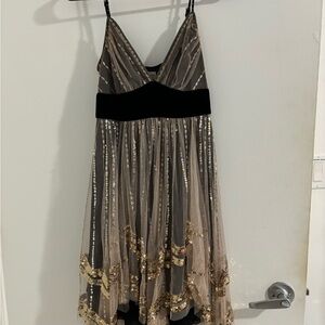 Karen Millen Black and Gold Maxi Dress